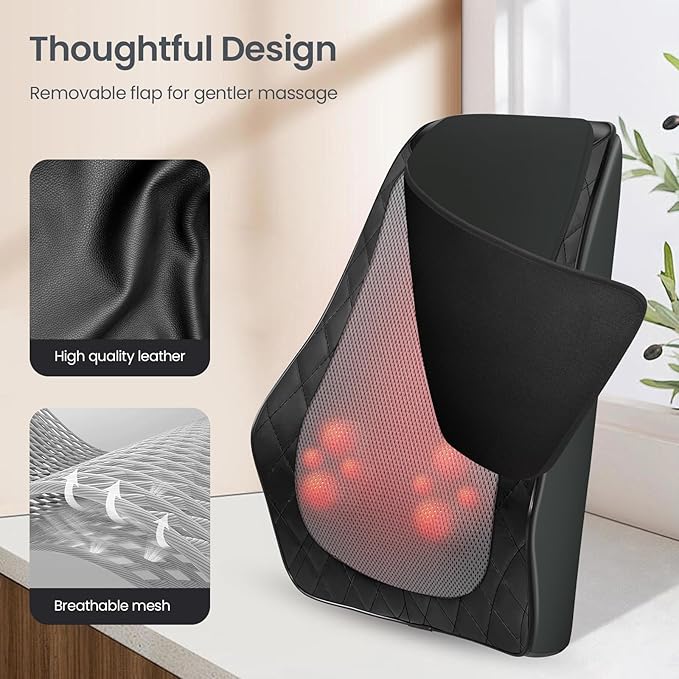 Back and Neck Massager, FSA Eligible HSA Store Massager for Pain Relief Deep Tissue, Heated Massage with Vibration, Massage Pillow for Neck, Back, Shoulder, Leg, Gifts for Men Women