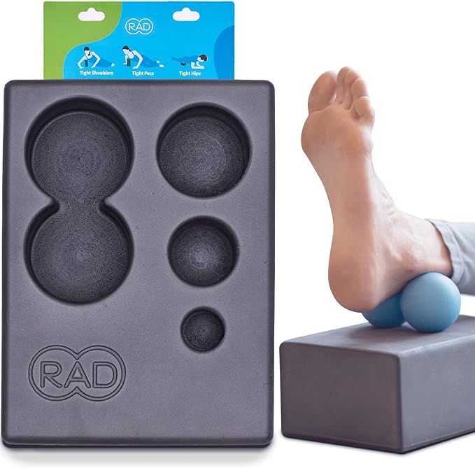 RAD Block – Multi-Use EVA Foam Yoga Block with Storage for Massage Balls for Myofascial Release -Travel-Friendly Pilates & Exercise Prop for Elevation & Support