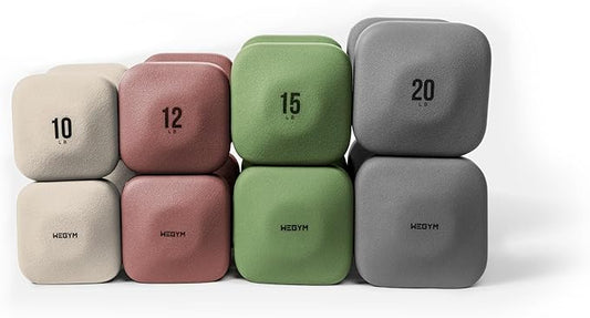 SafeGrip Dumbbells, Anti-Slip, Anti-Roll, Thick Handles, Free Weights, Square Dumbbells for Secure Workouts at Home, Weightlifting, and Personal Training