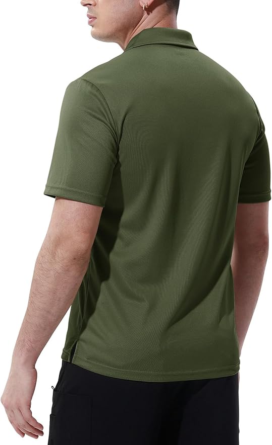 TBMPOY Men's Polo Shirts with Pocket Short Sleeve Quick Dry Casual Sports Outdoor Golf Shirt