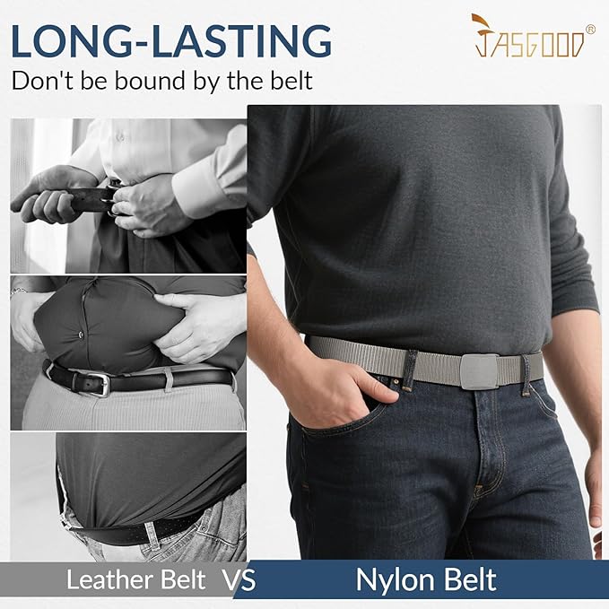 JASGOOD Nylon Canvas Breathable Military Tactical Men Waist Belt With Plastic Buckle