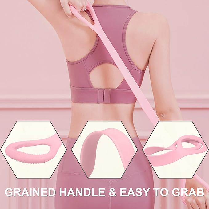 LEZER Figure 8 Resistance Band, Fitness Elastic Rope, Execrise Workout for Arm, Back, Chest and Shoulder, Yoga, Pilates, Stretching, Physical Therapy Equipment