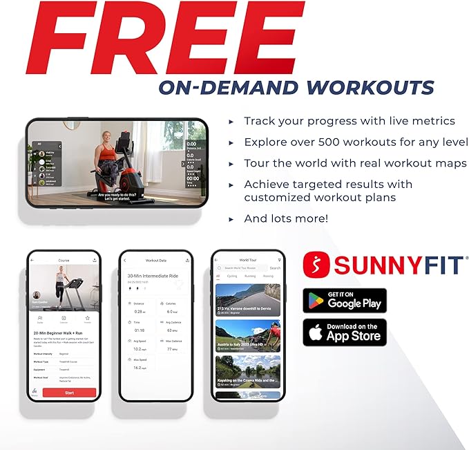 Sunny Health & Fitness Elite Recumbent Cross Trainer & Elliptical Machine with Arm Exercisers for Home Arm/Leg Training, Easy Adjust Seat & Mesh Backrest, Free SunnyFit App Bluetooth Connectivity
