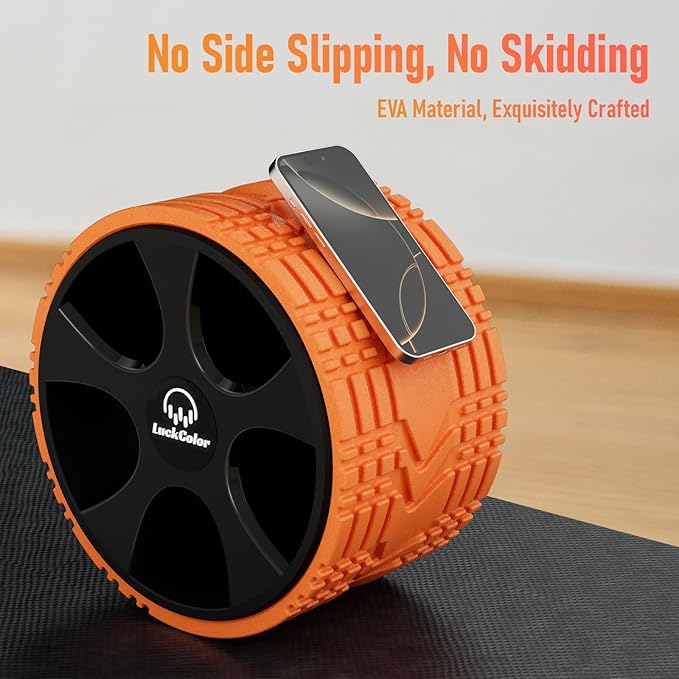 Back Roller, Back Wheel Targeted Back Pain Relief, Yoga Wheel Muscle Massage, Foam Roller for Trigger Point Therapy Physical, Stretching & Exercise, 880lbs Capacity, 10 Inch (Orange+Black)