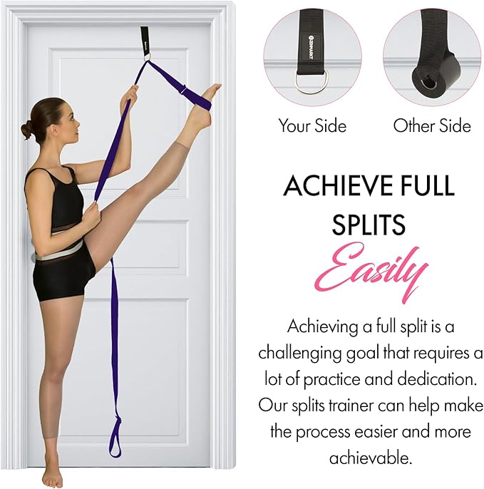 Stretching Strap With Door Anchor - Stretching Equipment to Improve Legs Flexibility - Splits Trainer For Home Ideal In Ballet, Dance, Cheerleading, Taekwondo, Yoga, Pole Dancing & Gymnastics