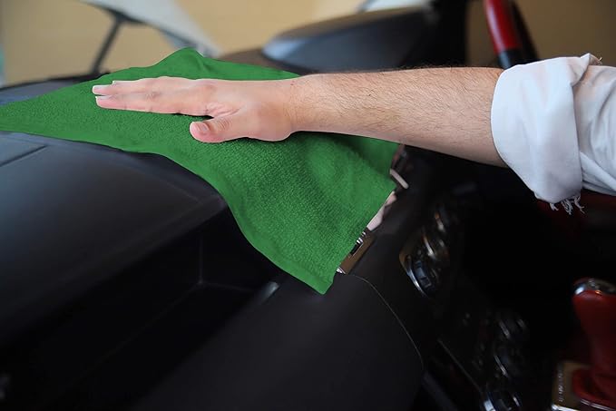 Avalon Towels Terry Bar Mop Towels (Value Pack of 60) Size 14"x17" – Absorbent and Durable, Multipurpose Cleaning Rags, Cotton Cleaning Cloths, Terry Cloth Rags, Reusable Shop Rag (Green)