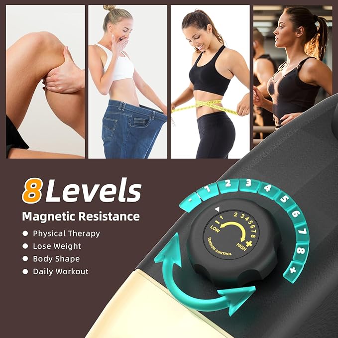 VANSWE Recumbent Exercise Bike, Recumbent Stationary Bikes for Home 400 LBS Weight Capacity, Exercise Bike for Home Seniors with Smart App and Bluetooth Connectivity, LED Display, Pulse Handle