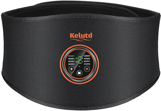 Abs Stimulator Belt-FDA Cleared EMS Massager Abdominal Toining Fitness Belt without GEL SHEET Tactical Abs Power Muscle Toner Workout Men Women & Bodybuilders USB Rechargeable Black KLT-07