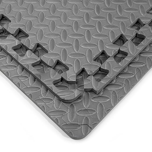 Art3d 48 Sq.Ft Eva Puzzle Exercise Mats, 24"x24" x 1/2" Thick Foam Interlocking Tiles for Flooring, Workout, Gym Equipments, Pack of 12, Grey