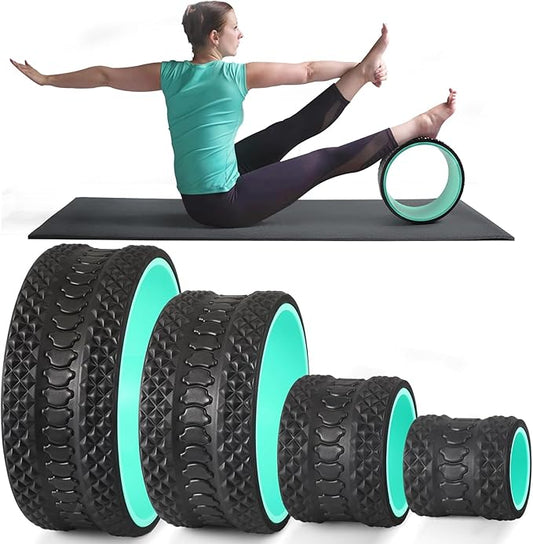 Back Roller Wheel 4 Pack - Yoga Wheel for Back Pain & Stretching,Back Roller for Deep Tissue Massage, Back Wheel for Physical Therapy & Exercise