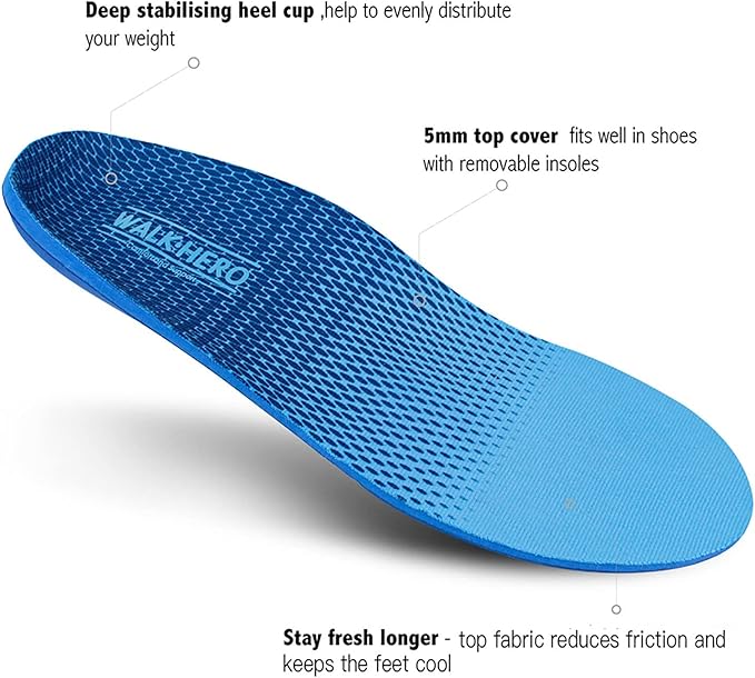 Plantar Fasciitis Feet Insoles Arch Supports Orthotics Inserts Relieve Flat Feet, High Arch (Mens 6-6 1/2 | Womens 8-8 1/2)