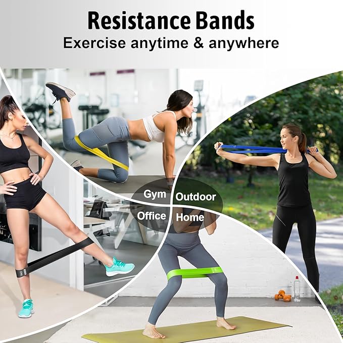 Resistance Bands for Working Out, Exercise Bands Resistance Bands Set with 5 Resistance Levels, Multi-Colored Workout Bands for Indoor & Outdoor Fitness, Leg Strength Training, Yoga