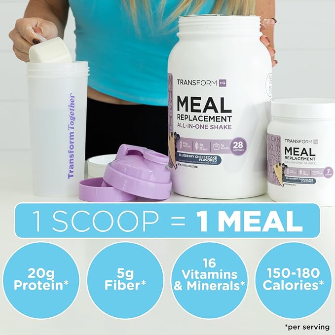 TransformHQ Meal Replacement Shake Powder 28 Servings (Chocolate Peanut Butter) - Gluten Free, Non-GMO