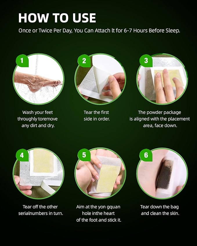 100 Packs Bamboo Foot Pads, Natural Cleansing, Promoting Sleeping, Suitable for Daily Relaxation Foot Paches, Included 100 Adhesive Sheets and 100 Foot Pads