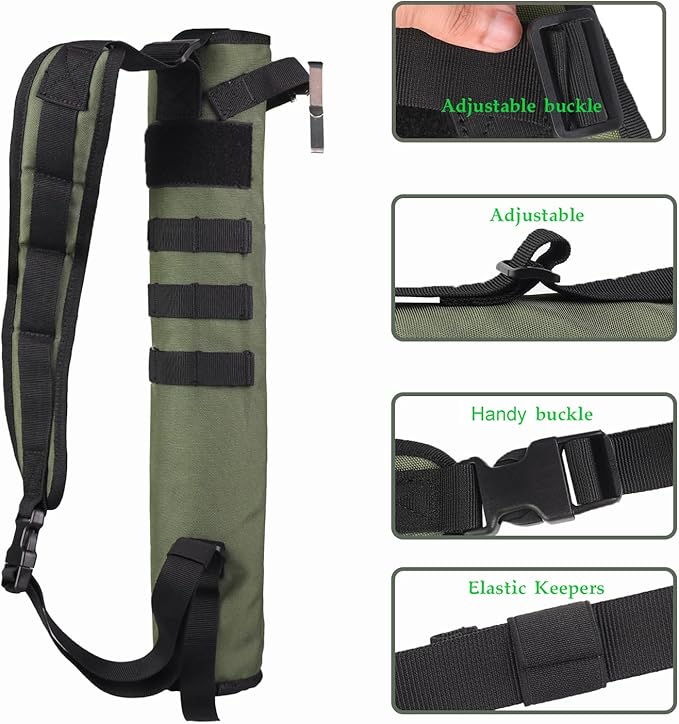 KRATARC Archery Lightweight Back Arrow Quiver Dual Use Foldable Compact Hip Arrows Bag with Molle System Hanged for Target Shooting