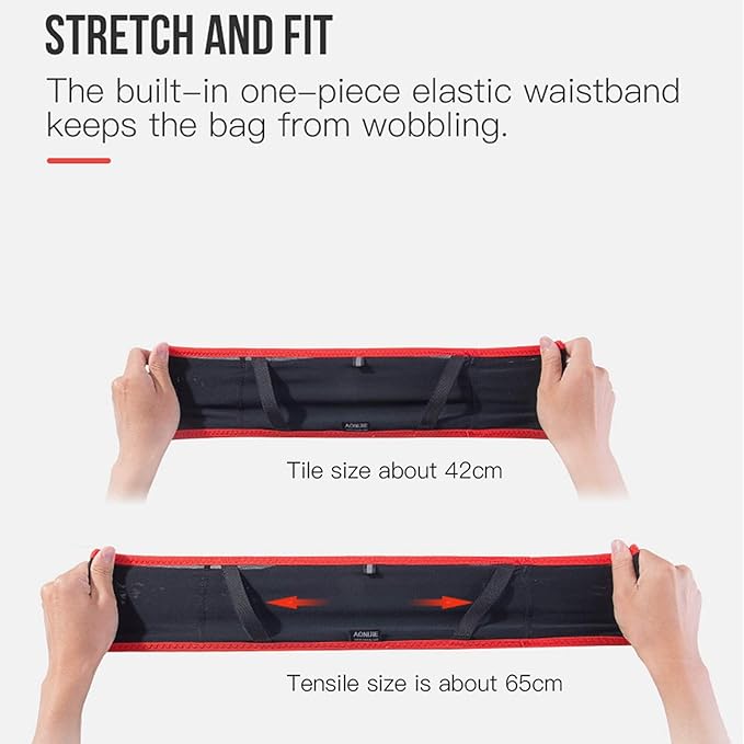 AONIJIE Hydration Belt Running Fanny Pack, with 250ml Soft Water Bottle Flask Phone Holder for Trailing Running Climbing Jogging Cycling Workout Fitness 3 Colors (Red, S/M)