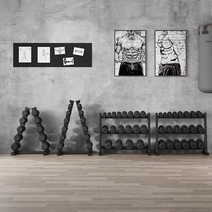 Rubber Coated Hex Dumbbell Weight Set, Multiple Sizes Exercise & Fitness Dumbbells,100LB Set,110LB Set,200LB,350LB,450LB,550LB, 35-50Lbs Pairs for Muscle Toning, Strength Building & Full Body Workout