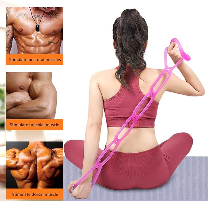 7 Ring Stretch Resistance Exercise Band, BetterJonny Workout Bands Yoga Stretching，Foot, Leg and Arm Exerciser for Home or Fitness Center Workout Walking Exercise