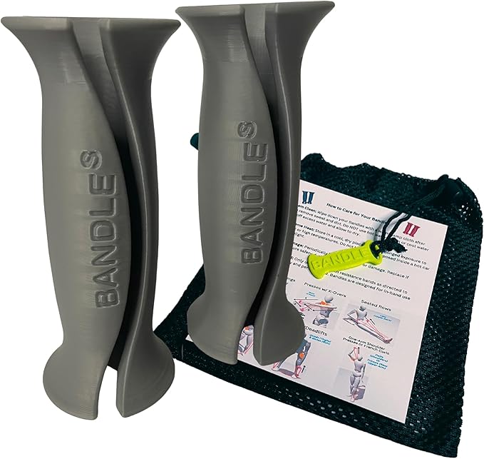 Bandle™ - True Ergonomic Handles for Resistance Bands | Unleash The Full Potential of Pain-Free, Full-Body Workouts | Durable & Comfortable for High-Intensity Training (2 Handles)