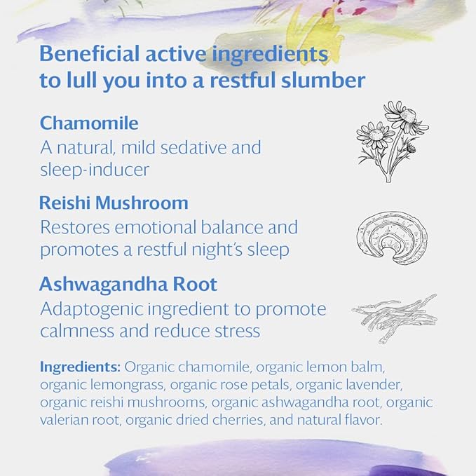 Grace Farms Wellness Organic Tea Blend Variety Box (12 Enveloped Sachets) | BREATHE, REST, REVIVE, and SETTLE | 3 Sachets of Each Tea With Adaptogens | Fairtrade & Kosher | Gives Back 100% of Profits