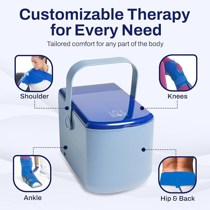 Ice Box - Advanced Cooling Ice Therapy Machine with Ankle Wrap - Ankle Ice Pack Wrap for Targeted Pain Relief, Post Injury/Surgery Recovery, and More