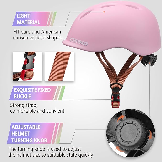 Kids Bike Helmet,Toddler Cyling Helmets for Ages 5-8-9-10-12-14-16Years Youth Boys & Girls,Child Adjustable Multi-Sport Bicycle Skateboard Roller Skate Scooter Balance Skateboarding Helmet