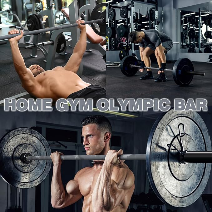 7ft Olympic Barbell for Strength Training and Olympic Weightlifting, 500 700 1000LBS Capacity Available, 2 Inch Bar for Squats, Home Gym Fitness Equipment, Bench Press, Deadlift,Powerlifting