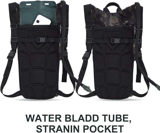 4 Pack Tactical Hydration Backpack with 3L Water Bladder Military Daypack Water Backpack Lightweight Hydration Back Pack for Running Cycling Climbing Hiking for Men Women