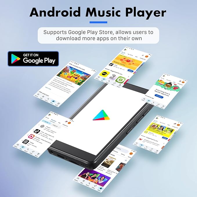 144GB MP3 Player with Bluetooth and WiFi, Android 13 Music Player 4-inch Touch Screen mp4 Players with Bluetooth with Spotify tiktok YouTube Amazon Music, MP4&MP3 Player up to 1TB (Black)