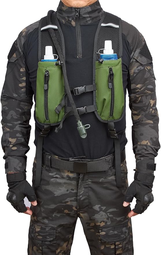 ATBP Running Hydration Vest Pack Tactical 3L Water Bladder Backpack Bag for Cycling Marathon Hiking Daypack Men & Women