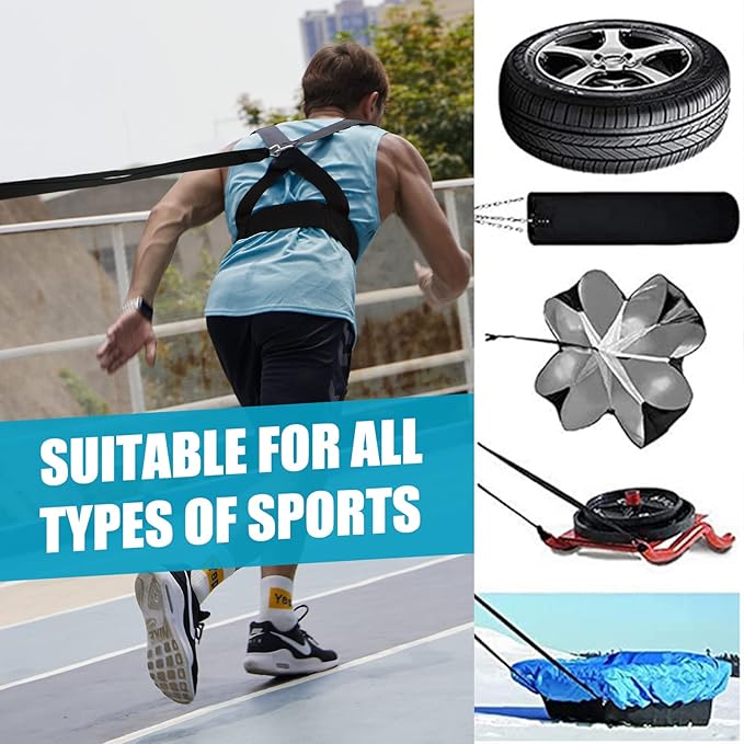 YNXing Sled Harness Workout Resistance and Assistance Trainer Physical Training Resistance Rope Kit Improving Speed, Stamina and Strength