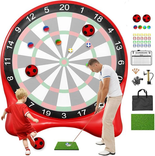 Inflatable Soccer Dart Board, Giant Kick Darts,Indoor Outdoor Lawn Yard Games for Kids Adults Family, Big Jumbo Carnival Games for Party | 6ft Dart Boards with Pump Accessories