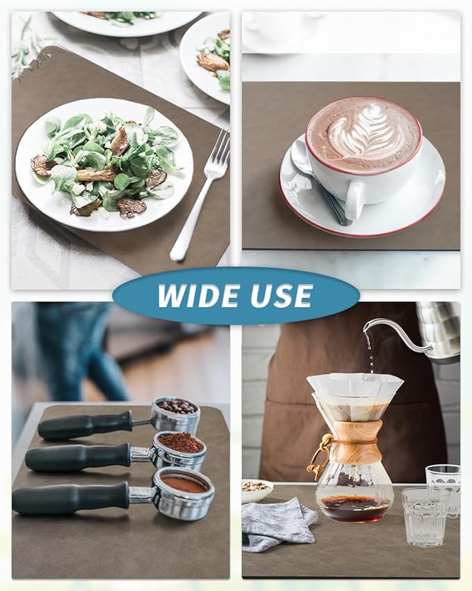 AMOAMI Coffee Mat - Hide Stain Rubber Backed Absorbent Dish Drying Mat for Kitchen Counter - Brown, 12"x19"