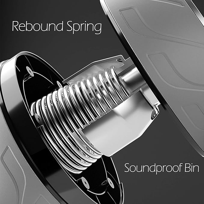 Abdominal Wheel Roller with Resistance Spring, 14.6"W Automatic Rebound Exercise Strength-Training Roller, Core Work-out Fitness Wheels with Knee Pad