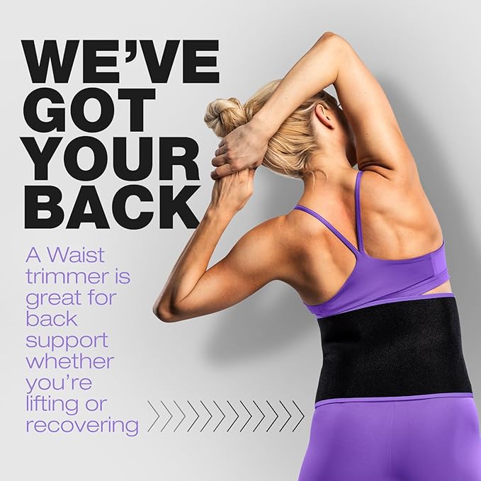 ActiveGear Premium Waist Trimmer & Trainer Belt for Men and Women - Sweat-Enhancing Slimming Wrap for Stomach, Adjustable Fit