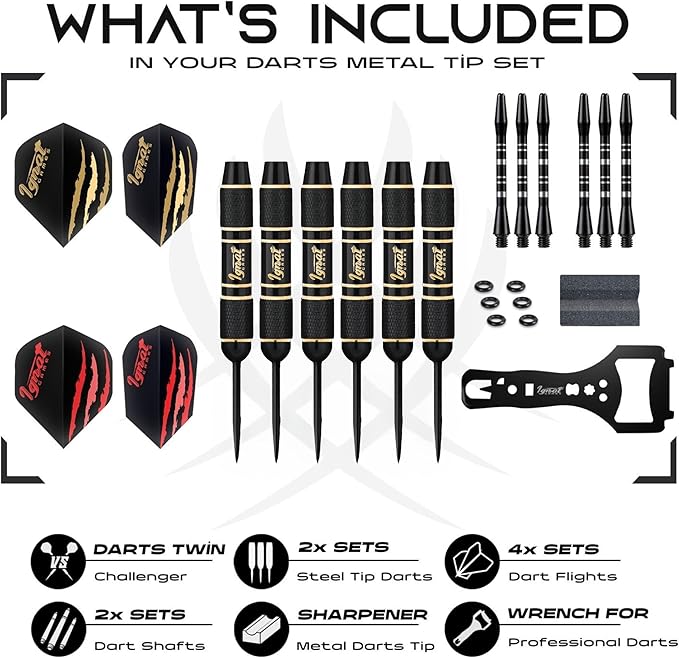 IgnatGames Premium Steel Tip Darts – 3/6/12 Pack Brass Barrels with Aluminum Shafts, 16 GlideXPro Flight Set, Tool Kit & Giftable Case