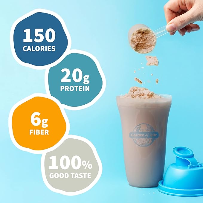 Garden of Life Meal Replacement Shakes, Raw Organic, Chocolate Protein Powder with Plant Based Pea Protein, Sprouts, Greens, Probiotics, Dairy Free 28 Servings