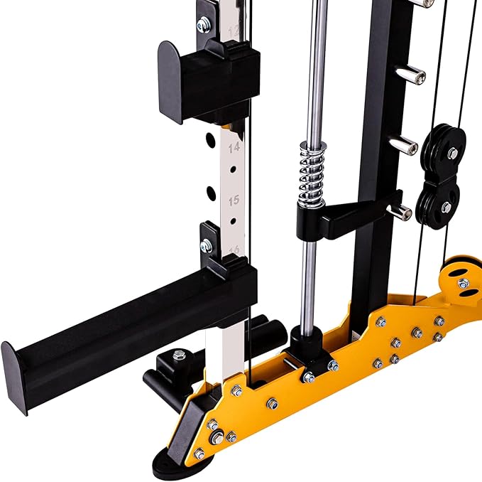 Altas Strength 3059 Smith Machine Home Gym Equipment with 1000 lbs Weight Capacity 2000 lbs Cables Strength Training Power Cages for Squats Presses Lunges Deadlifts Easy Assembly Included Accessories