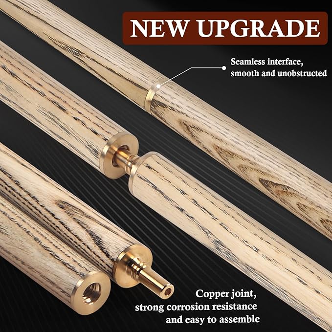 Kmise Pool Cue Set of 3, 57-inch Cue Sticks with 9.5mm Pro Tips, Splicing Process, Handmade from Premium Wood, Pool Sticks for Adults, for Men and Women, Bar Home Taple Sports