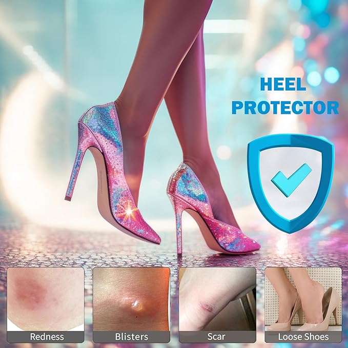 6 Pairs Heel Cushion Pads for Shoes Too Big, Shoe Grips Liners Heel Protectors for Loose Shoes, Heel Pain, Blisters and Rubbing, Anti Slip Shoe Filler Make Shoes Fit Tighter(Black)