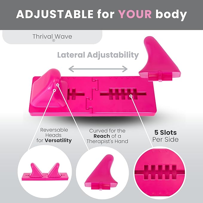 Thrival Wave - Fully Adjustable Psoas, Back and Hip Flexor Muscle Release Tool for Deep Tissue, Trigger Point Massage (Pink) – Made in USA