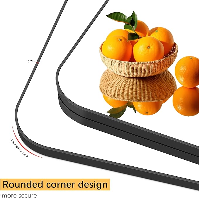 36" x 55"Bathroom Mirror, Matte Black Wall Mirror with Metal Frame, Decorative Rectangular Vanity Mirror for Bedroom Bathroom Living Room Entryway (Horizontal/Vertical)