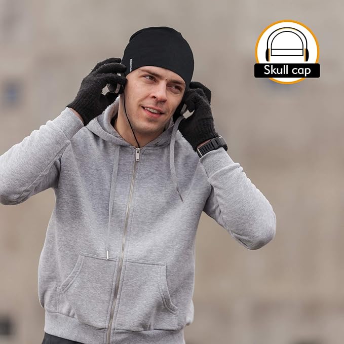 9" Multifunctional Lightweight Beanies Hats Snug Fitting, Running Skull Cap Helmet Liner Sleep Caps