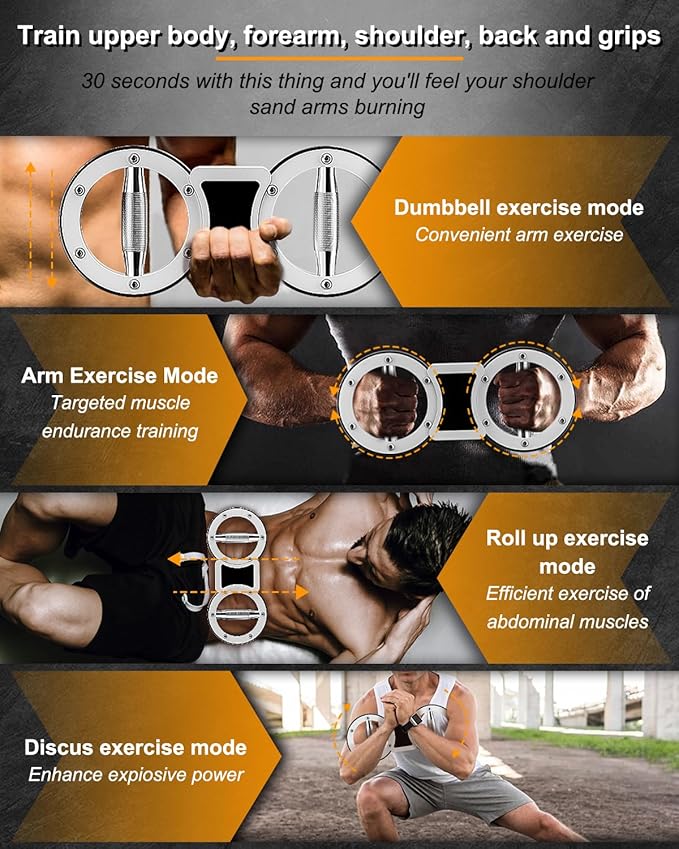 Rotator Burn Machine, 8-12LB Arm Exercise Equipment with Adjustable Resistance, Spinning Arm Machine, Gripster Forearm Trainer, 360 Degree Rotating Grips, Forearm Grip Strengthener