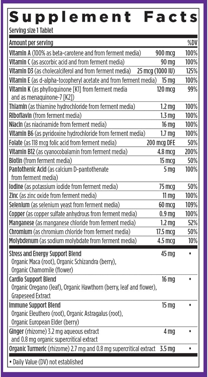 New Chapter Men's Multivitamin for Immune, Stress, Heart + Energy Support with Fermented Nutrients - Every Man's One Daily, Made with Organic Vegetables & Herbs, Non-GMO, Gluten Free - 72 ct