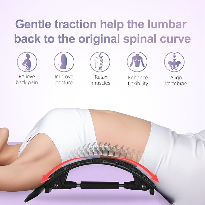 Back Stretcher for Lower Back Pain Relief，Adjustable, Portable, Durable-Unique Labor Day & Back to School Gifts,Sports Fitness Relaxations Gift，Home Office Travel Essentials.