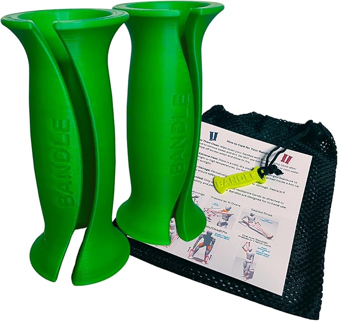 Bandle™ - True Ergonomic Handles for Resistance Bands | Unleash The Full Potential of Pain-Free, Full-Body Workouts | Durable & Comfortable for High-Intensity Training (2 Handles)