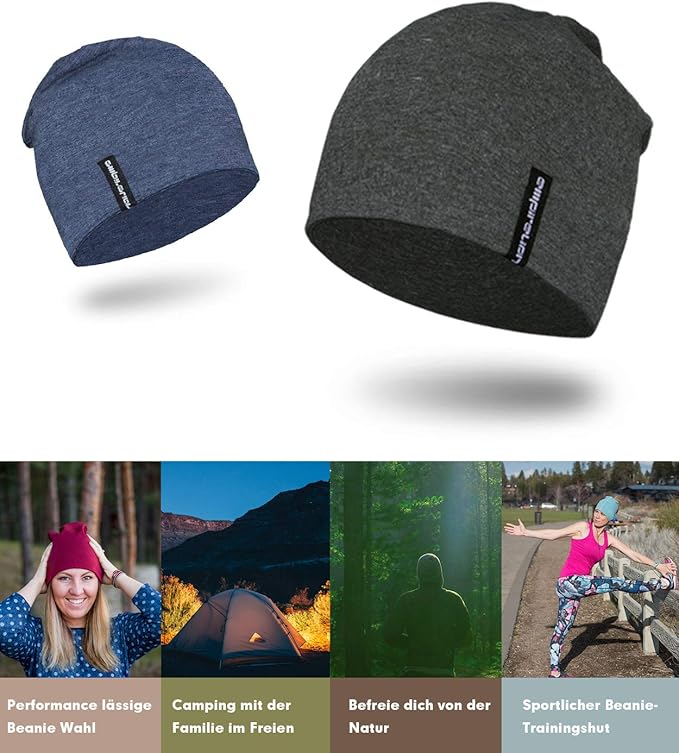 9" Multifunctional Lightweight Beanies Hats Snug Fitting, Running Skull Cap Helmet Liner Sleep Caps