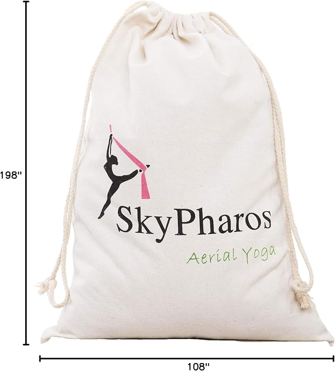 5.5 Yards Aerial Silks Yoga Swing Set - Aerial Yoga Hammock Kit Anti-Gravity Flying for Fitness, Low/Non Stretch Nylon Tricot Fabric Hardware Included for Dance