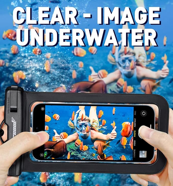 Hiearcool Waterproof Pouch for iPhone, Waterproof Phone Bag Travel Essentials Cruise Accessories Must Haves-4Pack Black